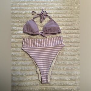 Purple and White Size Small/Medium Aerie Two Piece Bikini